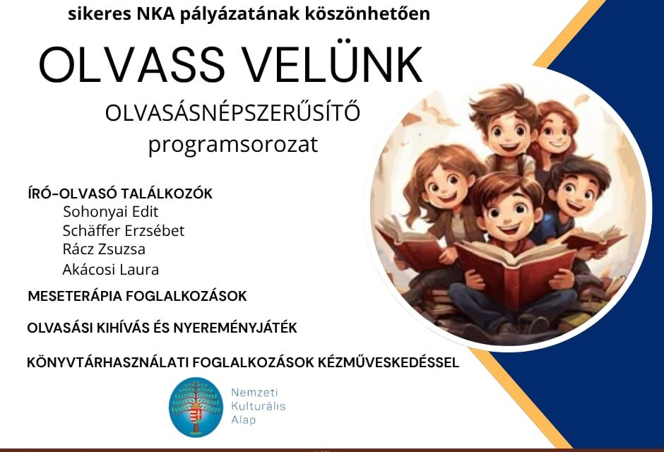 Olvass Velünk! – Olvasásnépszerűsítő programsorozat – 2026.