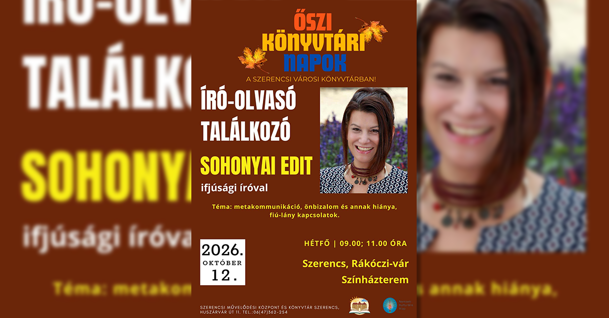Sohonyai Edit – Író-olvasó találkozó
